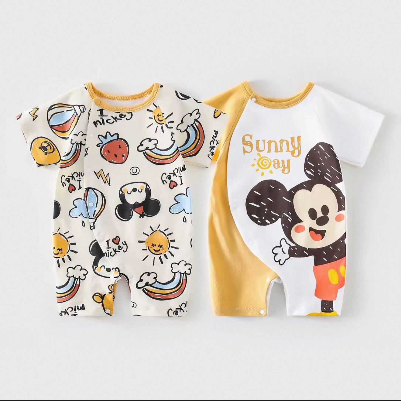 Ensemble Bébé 2 Pièces Été “Fraîcheur Douce” – Manches Courtes & Dos Respirant