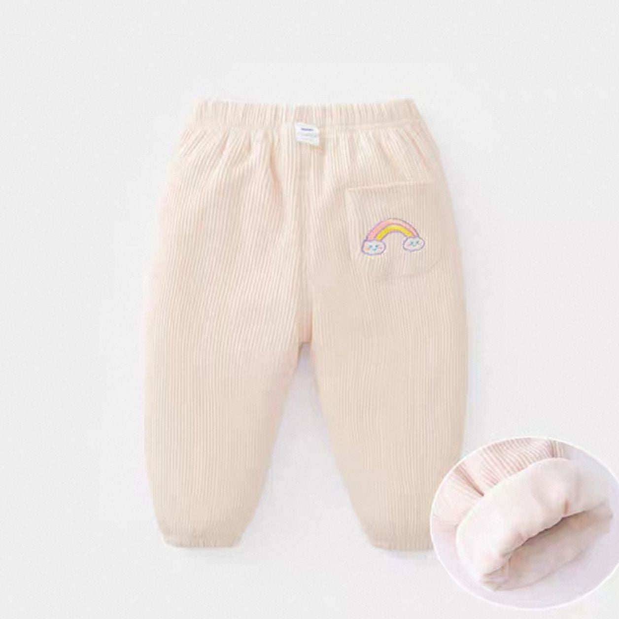 Pantalon Bébé Doublé Chaud Arc-en-ciel – Confort & Douceur Hiver