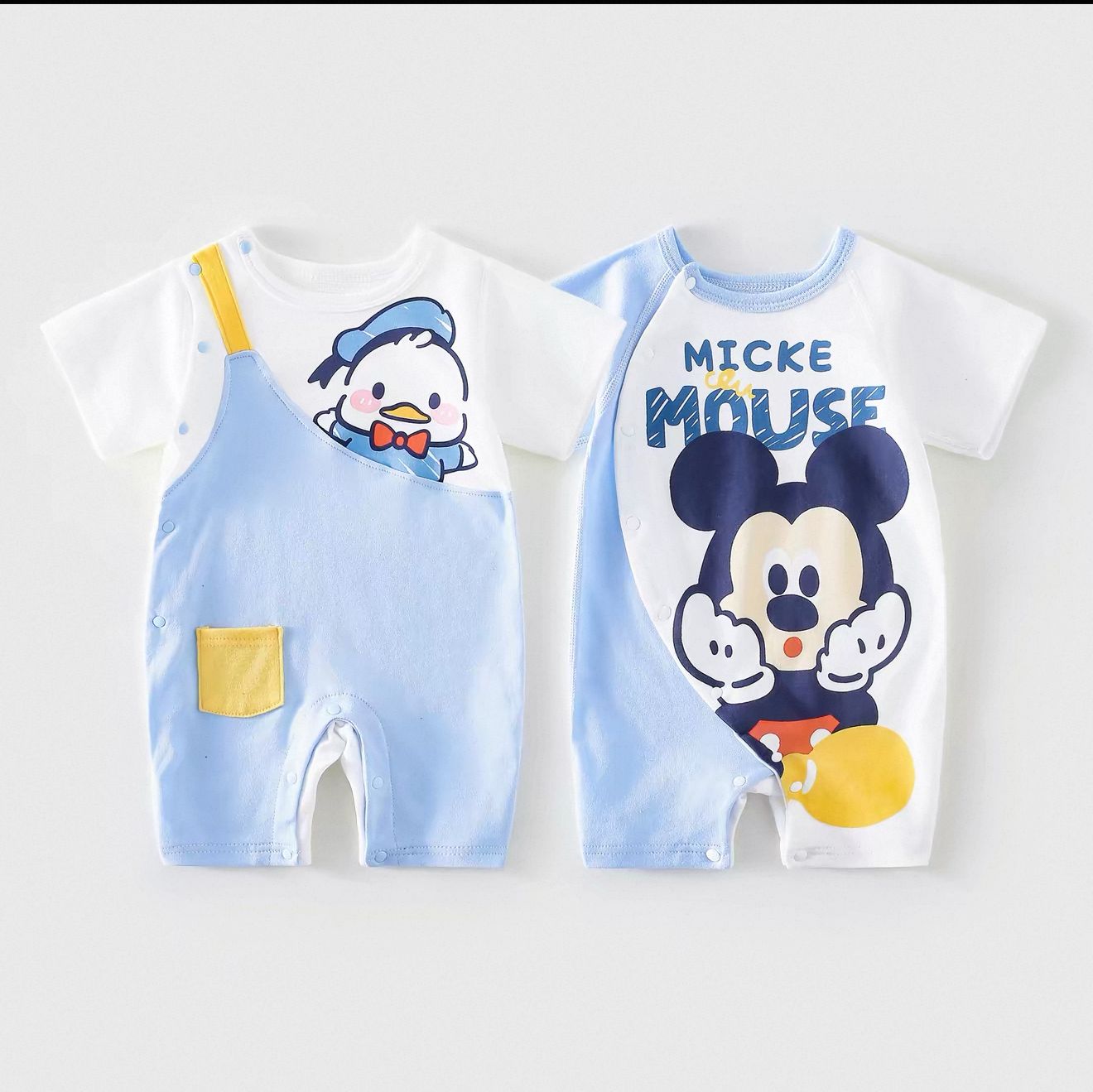 Ensemble Bébé 2 Pièces Été “Fraîcheur Douce” – Manches Courtes & Dos Respirant