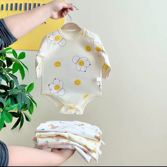 Body bébé manches longues – Motif tigres mignons 🐯 | Confort & douceur