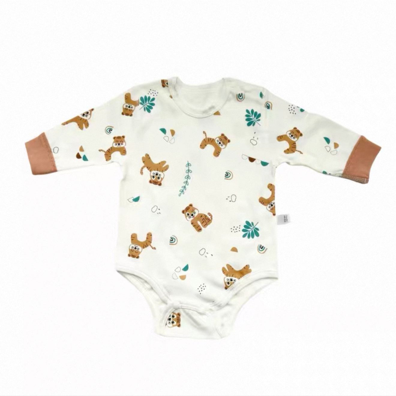 Body bébé manches longues – Motif tigres mignons 🐯 | Confort & douceur
